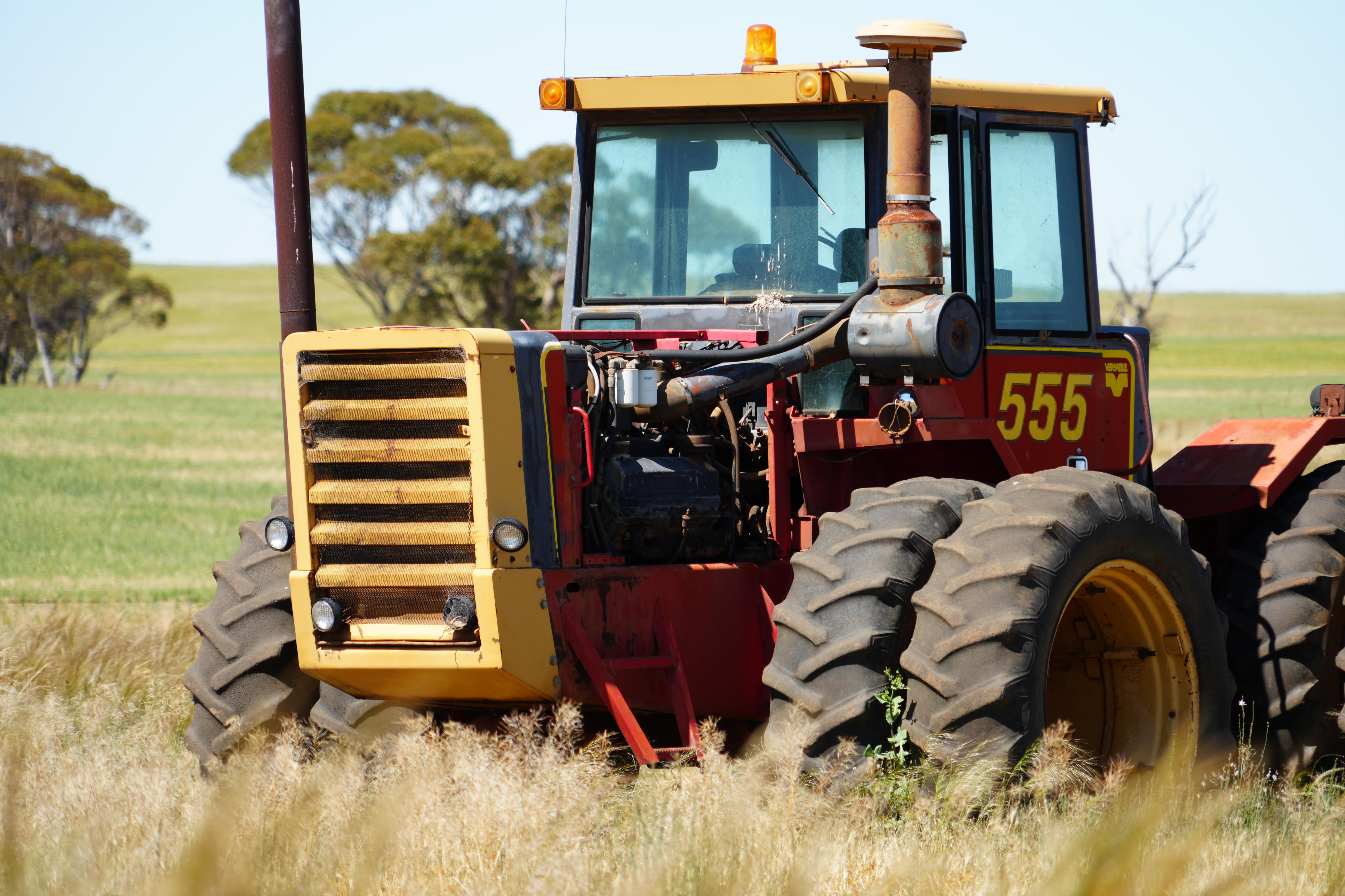tractor in a paddock
