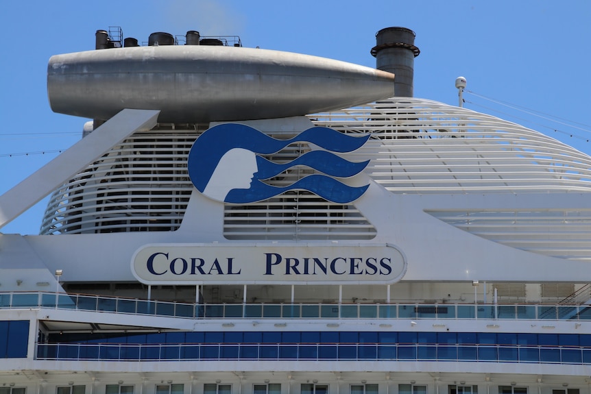 A close up photo of the Coral Princess cruise ship.