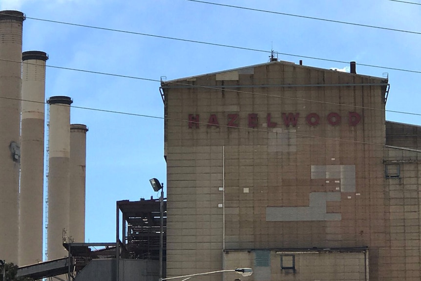 Hazelwood sign on the power station.