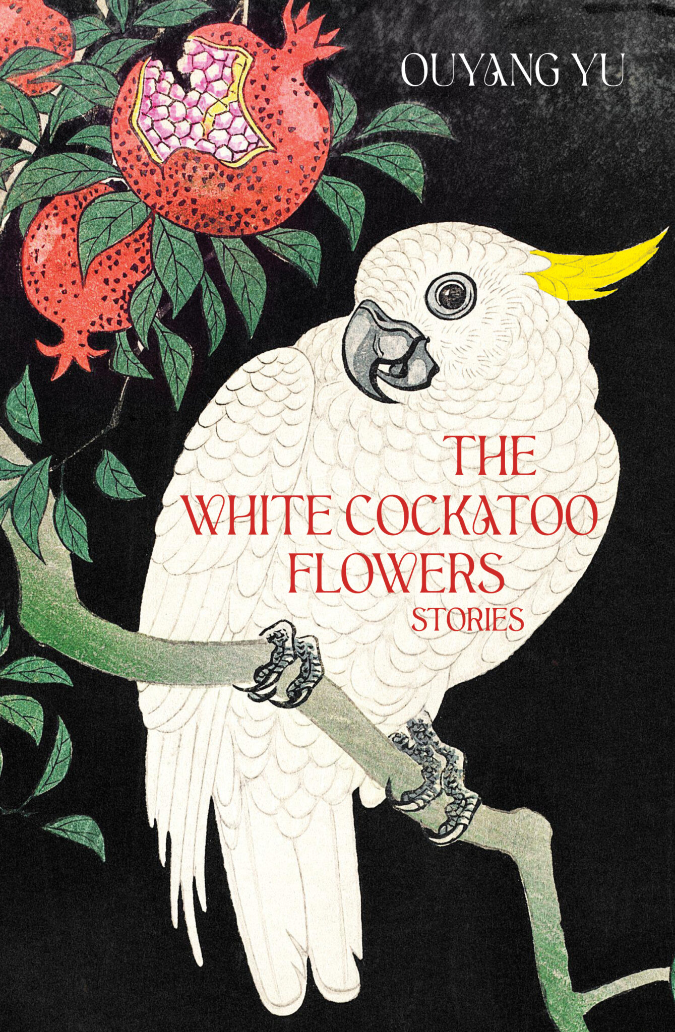 A book cover showing an illustration of a yellow-crested cockatoo perched on a branch with red fruit in the top left corner