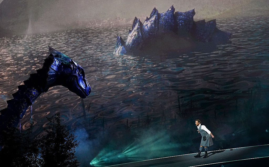 A large prop of the Loch Ness monster at the Commonwealth Games Opening Ceremony