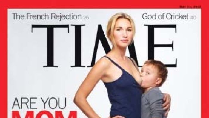 Periode menyusui yang diperpanjang menjadi sampul majalah Time edisi tahun 2012.