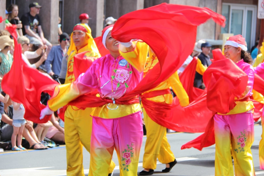 Multicultural celebrations in Hobart Christmas parade.