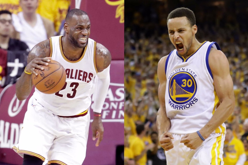 Composite image of LeBron James and Steph Curry