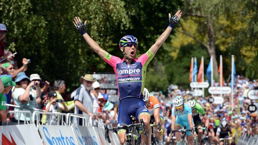 Diego Ulissi wins stage two of the Tour Down Under