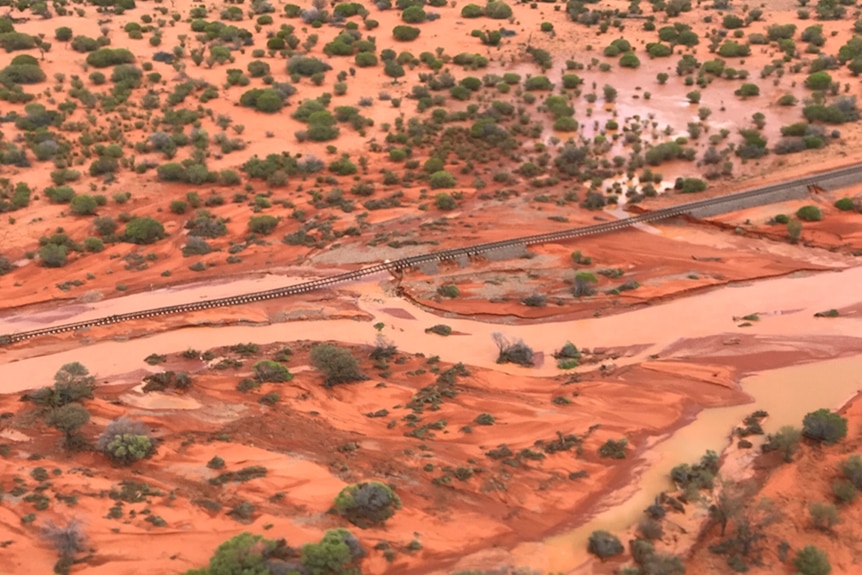 A section of railway in South Australia's north.