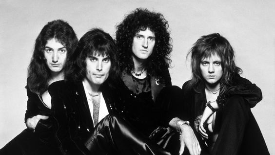 Publicity shot of British rock band Queen.