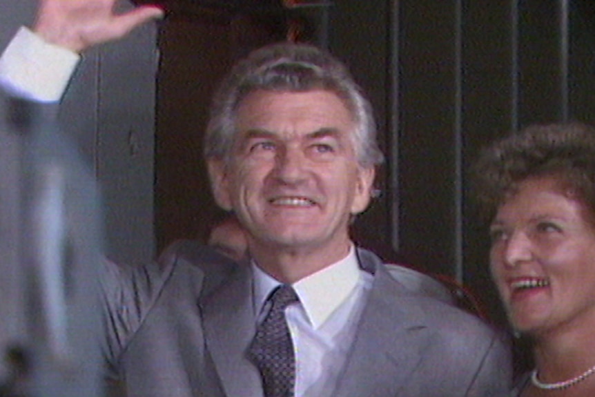 Bob Hawke's triumph on election night 1983