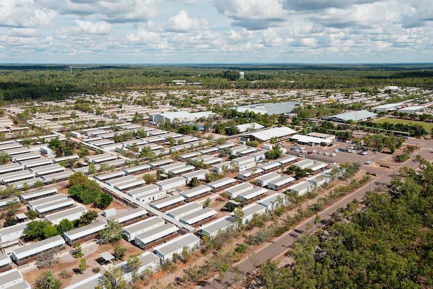 An aerial photo of the Howard Springs quarantine facility, near Darwin.