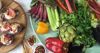 Vegetables on a table