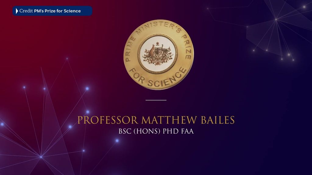 Professor Matthew Bailes. Winner of the Prime Minister's Prize for Science 2024. 