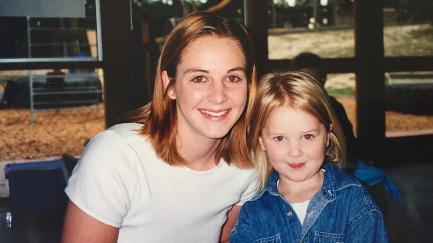 Jo and her daughter at kinder in a story about being a young mum and the stigma that comes with it.