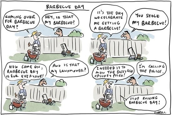 Una caricatura sobre el tema del Día de la Barbacoa.