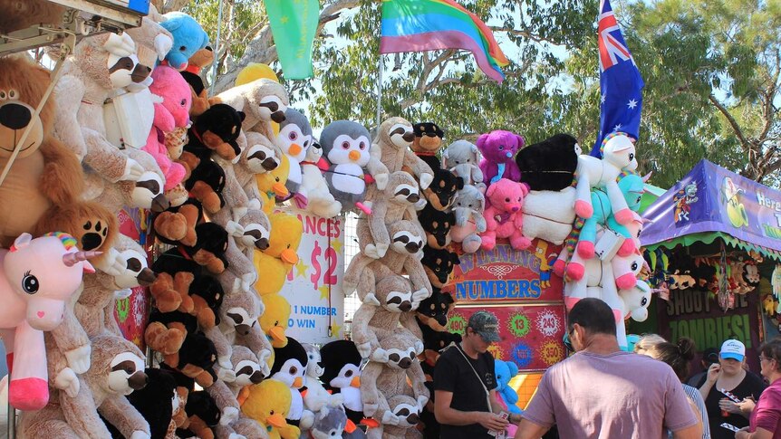 a packed crowd of shows and soft toys