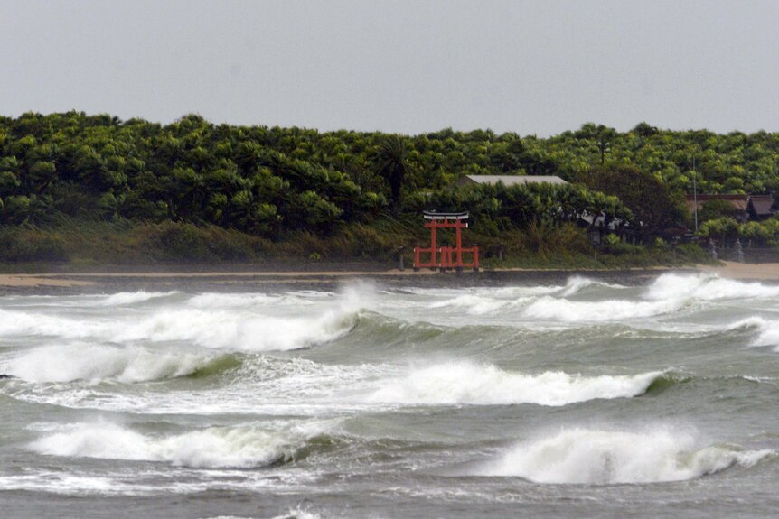 Typhoon Goni brings high waves