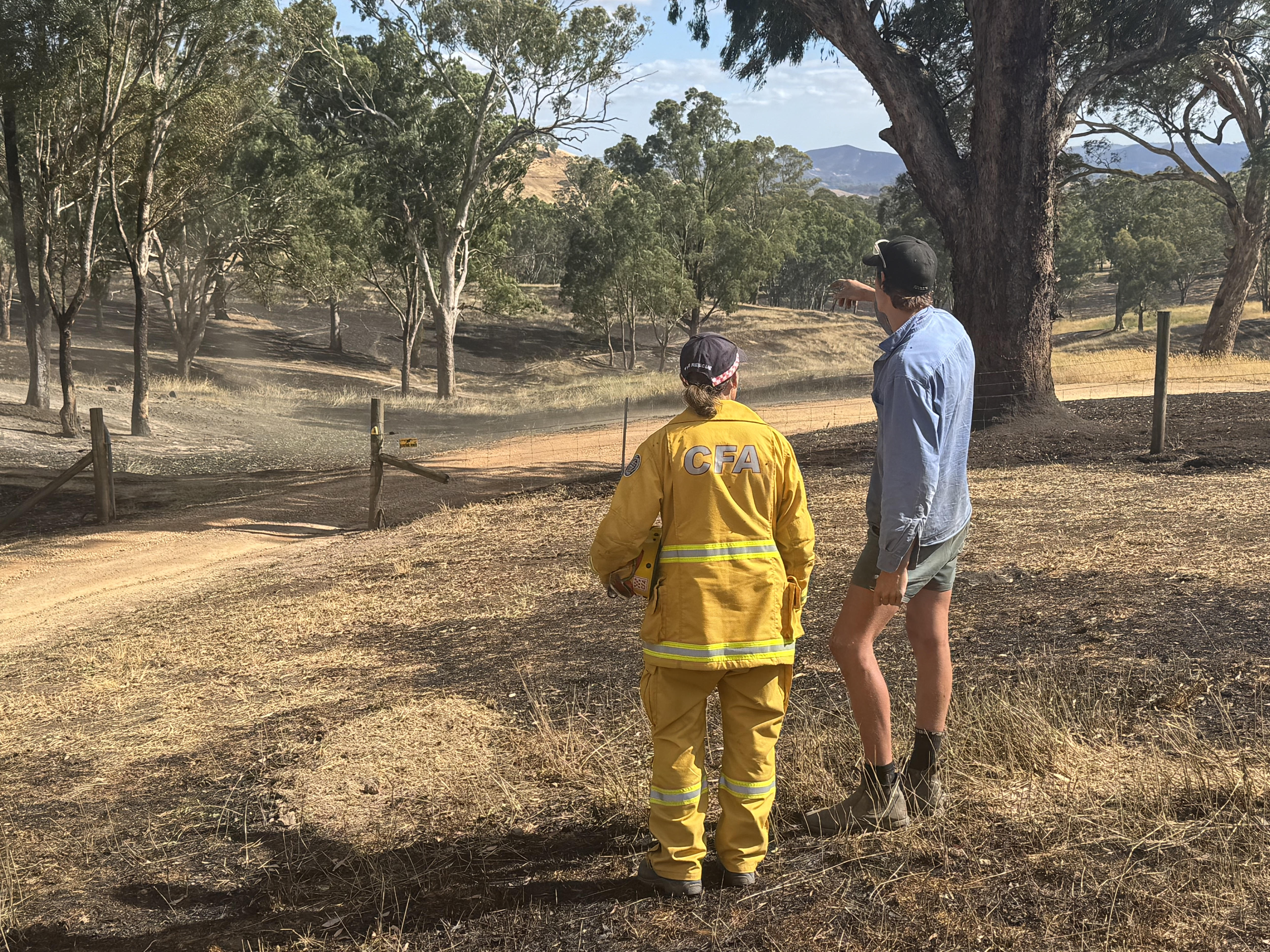 Bradley y Christina evalúan los daños.