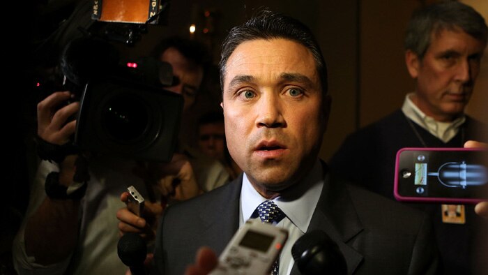 Michael Grimm speaks to the media