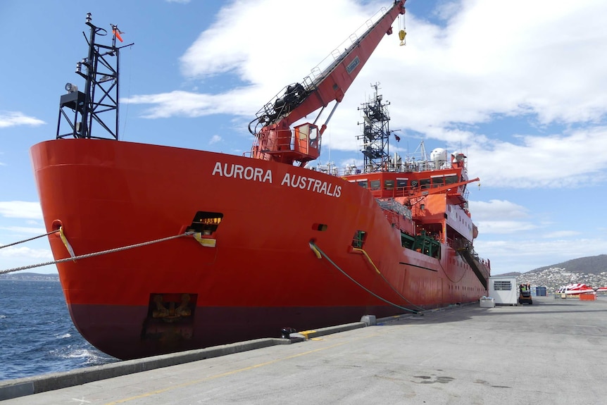 Aurora Australis in dock in Hobart