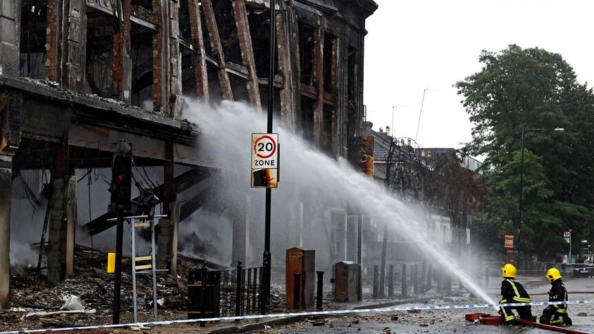 Buildings dowsed after Tottenham riots