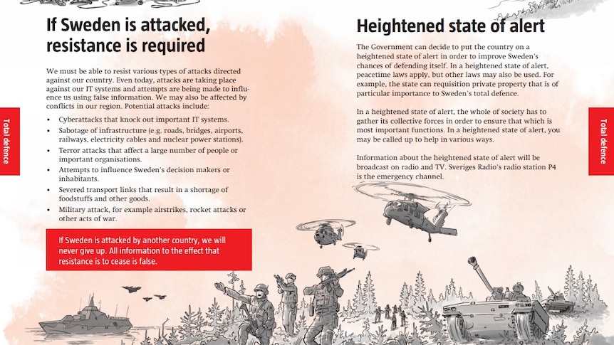 An excerpt from Sweden's handout If Crisis or War Comes.