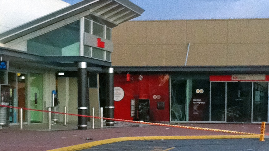 The Westpac ATM was burnt out in the explosion