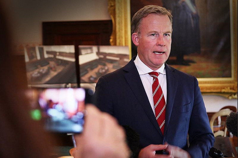 Tasmanian Premier Will Hodgman fronts the media, 27 November 2018.