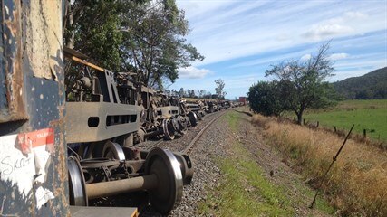TasRail derailment, Kimberley, Tasmania, January 25, 2015