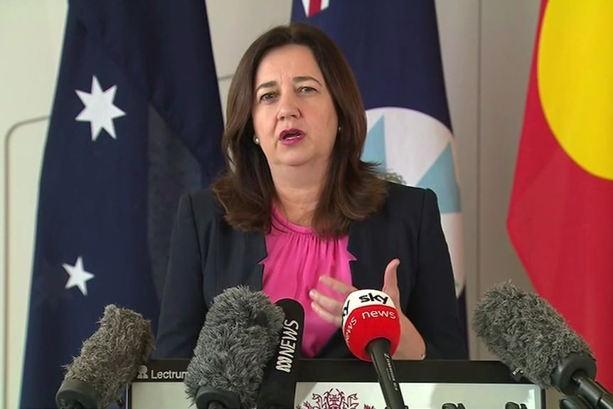 Queensland Premier Annastacia Palaszczuk speaks at a media conference in Brisbane on January 14, 2021.