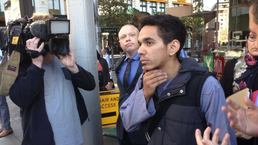 Junaid Thorne outside court in Sydney