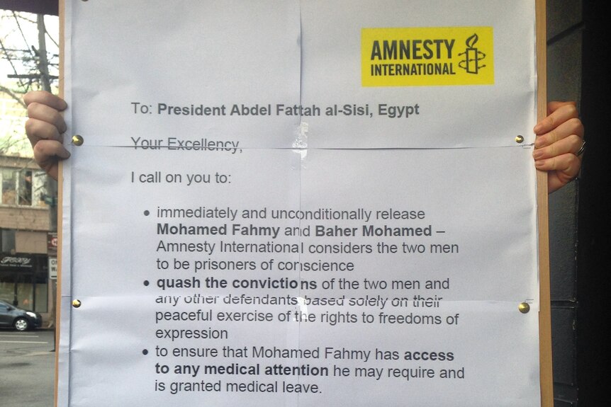 Amnesty International's petition to Egyptian government