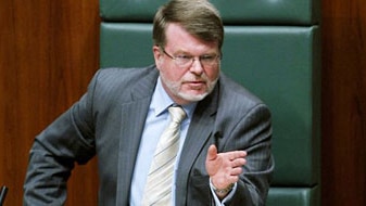 Speaker of The House, Harry Jenkins, gestures  during House of Representatives question time at Parliament House, Canberra, o...