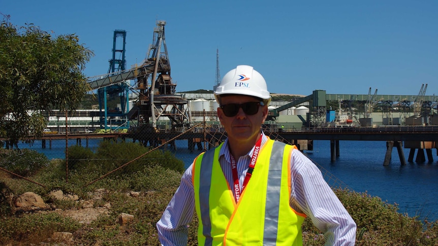 Yilgarn Iron Producers Association CEO David Utting at Esperance Port iron loader