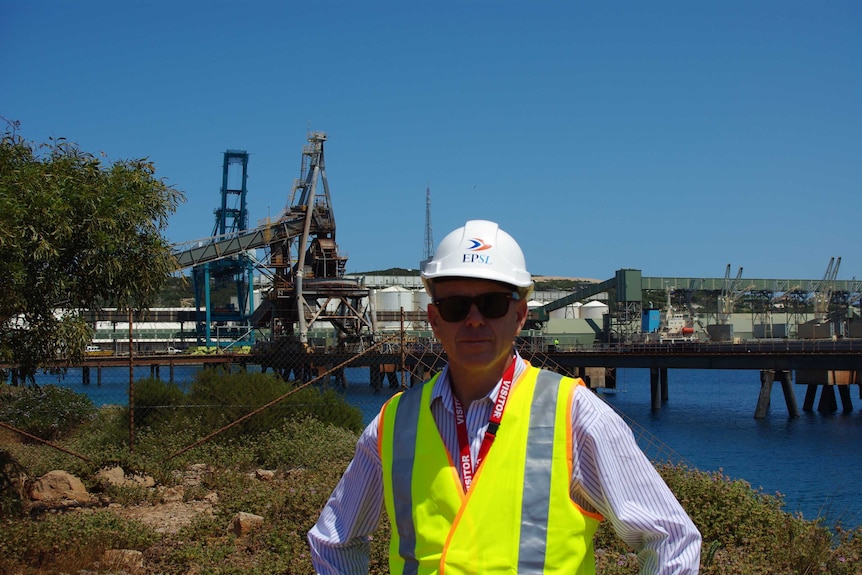 Yilgarn Iron Producers Association CEO David Utting at Esperance Port iron loader