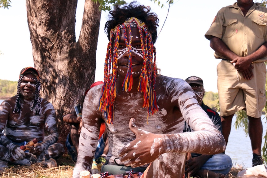 A Yanyuwa man gives the thumbs-up to the land hand back