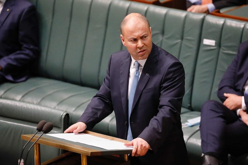 Josh Frydenberg speaks at the Despatch Box.