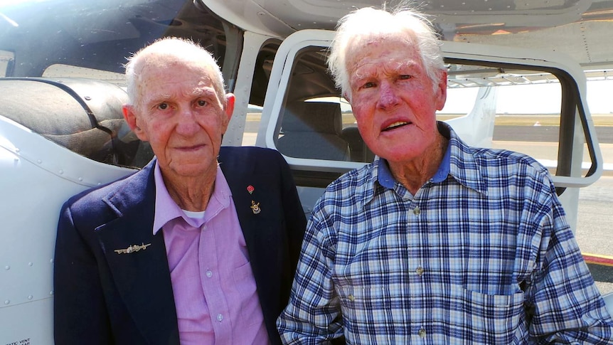 Murray (l) and Eric Maxton, two brothers from Albany who flew in the same bomber in WW2 1 November 2014