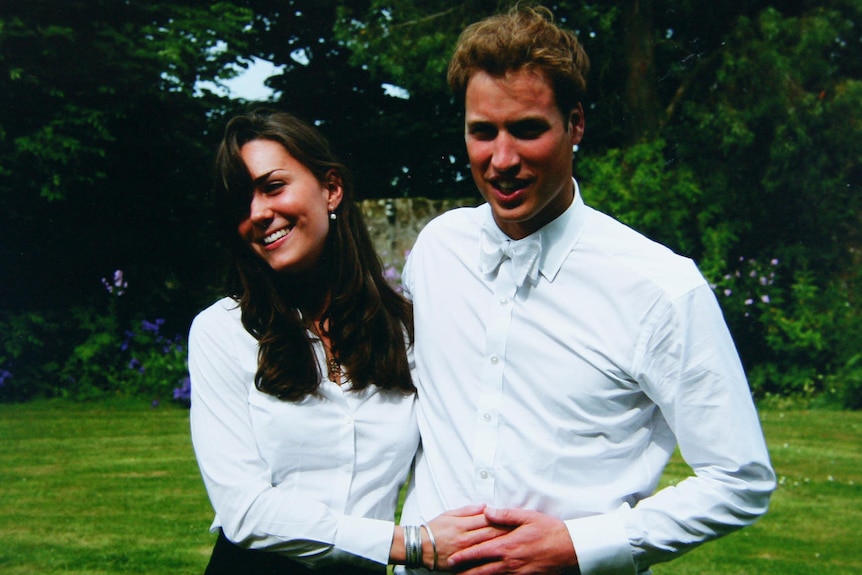 Kate Middleton et le prince William le jour de leur remise des diplômes à l'Université de St Andrews, juin 2005.
