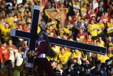 Catholic devotees try to touch Black Nazarene statue in Manila