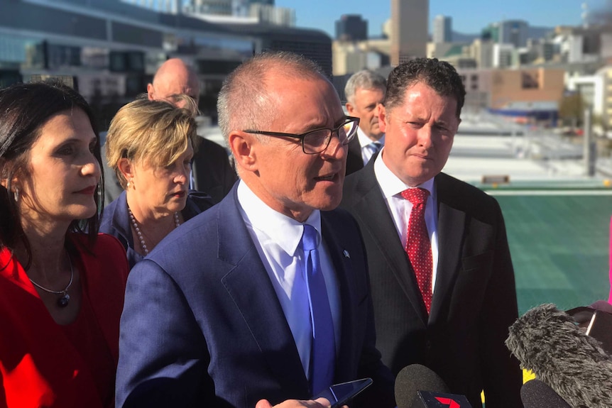 Premier Jay Weatherill announces the hospital built atop the helipad