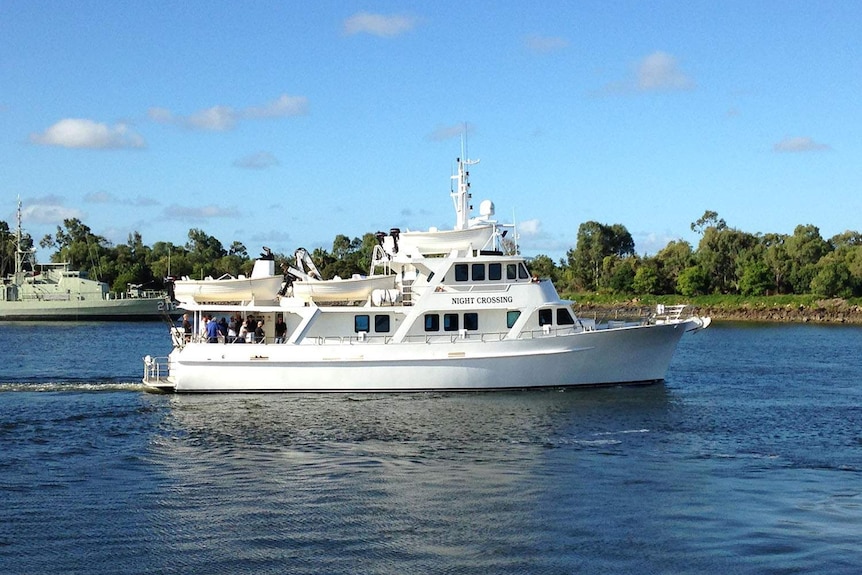 Luxury charter boat Night Crossing in waters off central Queensland.