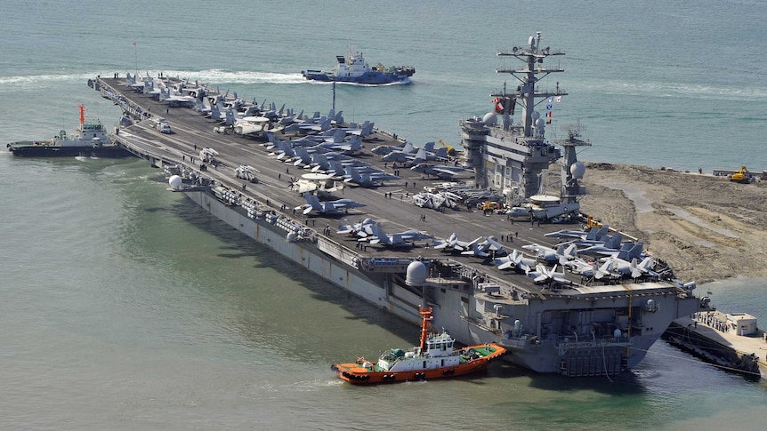 US aircraft carrier USS Nimitz arrives in South Korea for drill