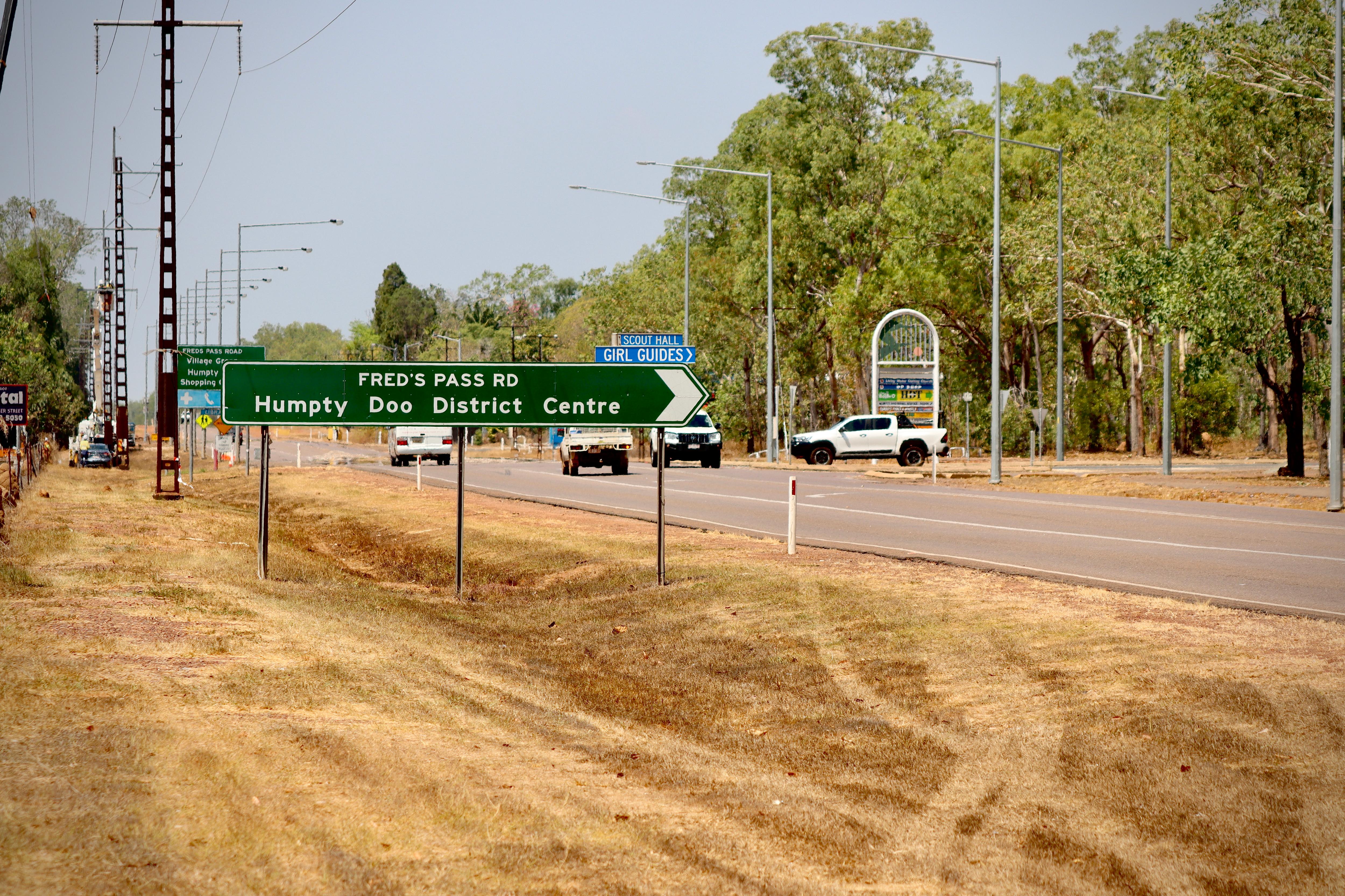 Signage at the entrance to Humpty Doo.