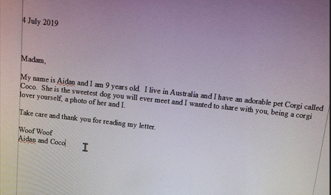 Een screenshot van een brief.