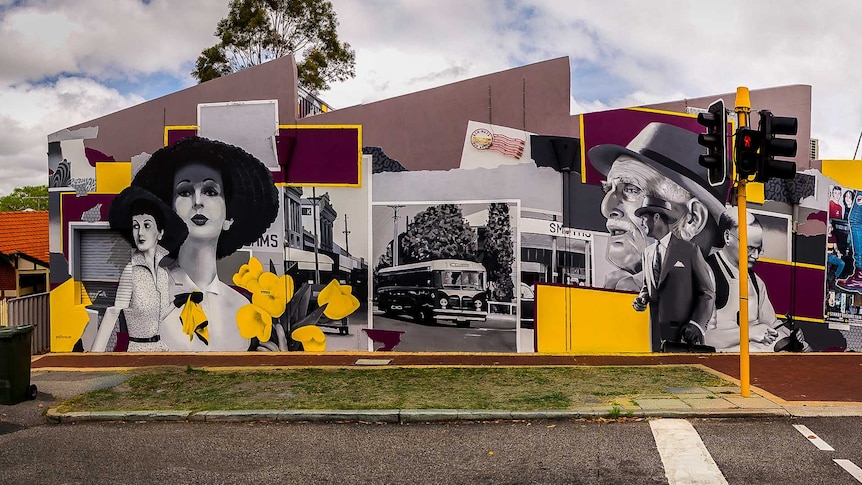 George Domahidy mural in Mt Hawthorn, at Tredways.