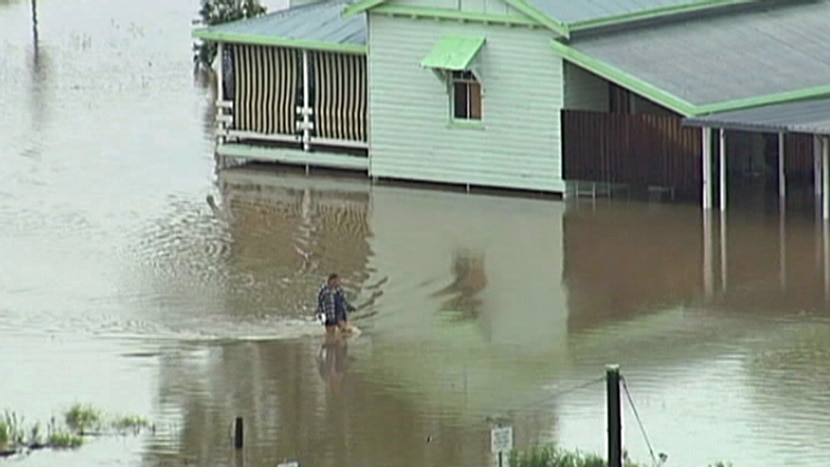 Flooded house at Roma in February, 2012.