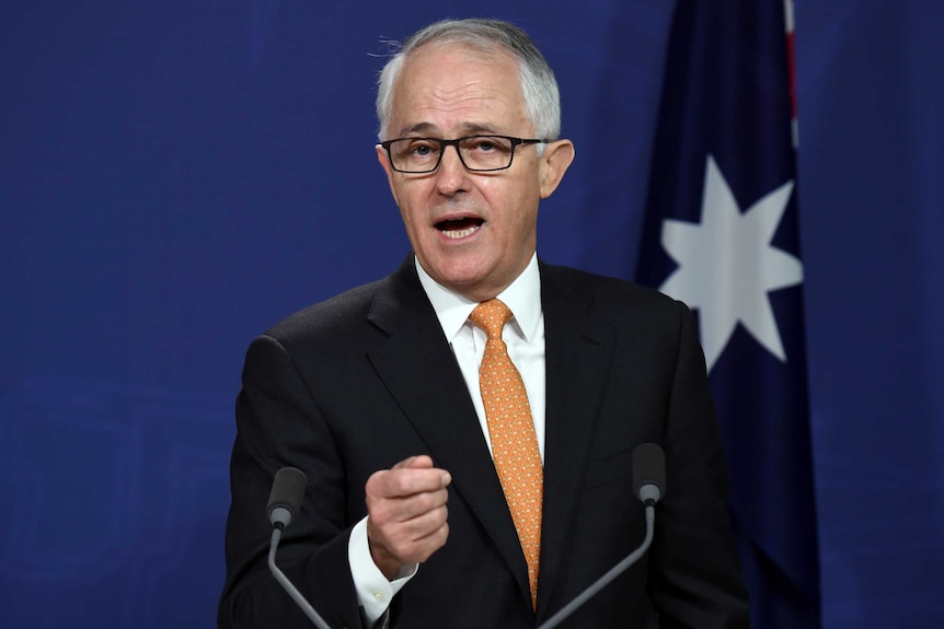 Malcolm Turnbull answers a question during a press conference in Sydney.
