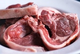 Raw lamb chops