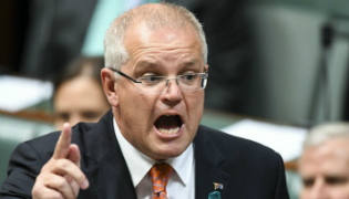 Scott Morrison gets animated in Question Time.