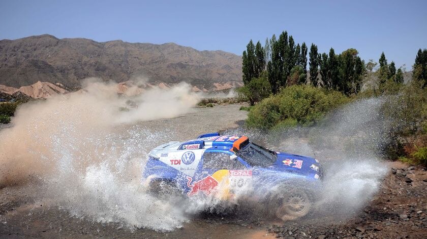 Gaining ground: Al-Attiyah picked up over five minutes on two-time world rally champion Carlos Sainz.