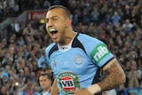 Blake Ferguson takes to the field for New South Wales in Origin I